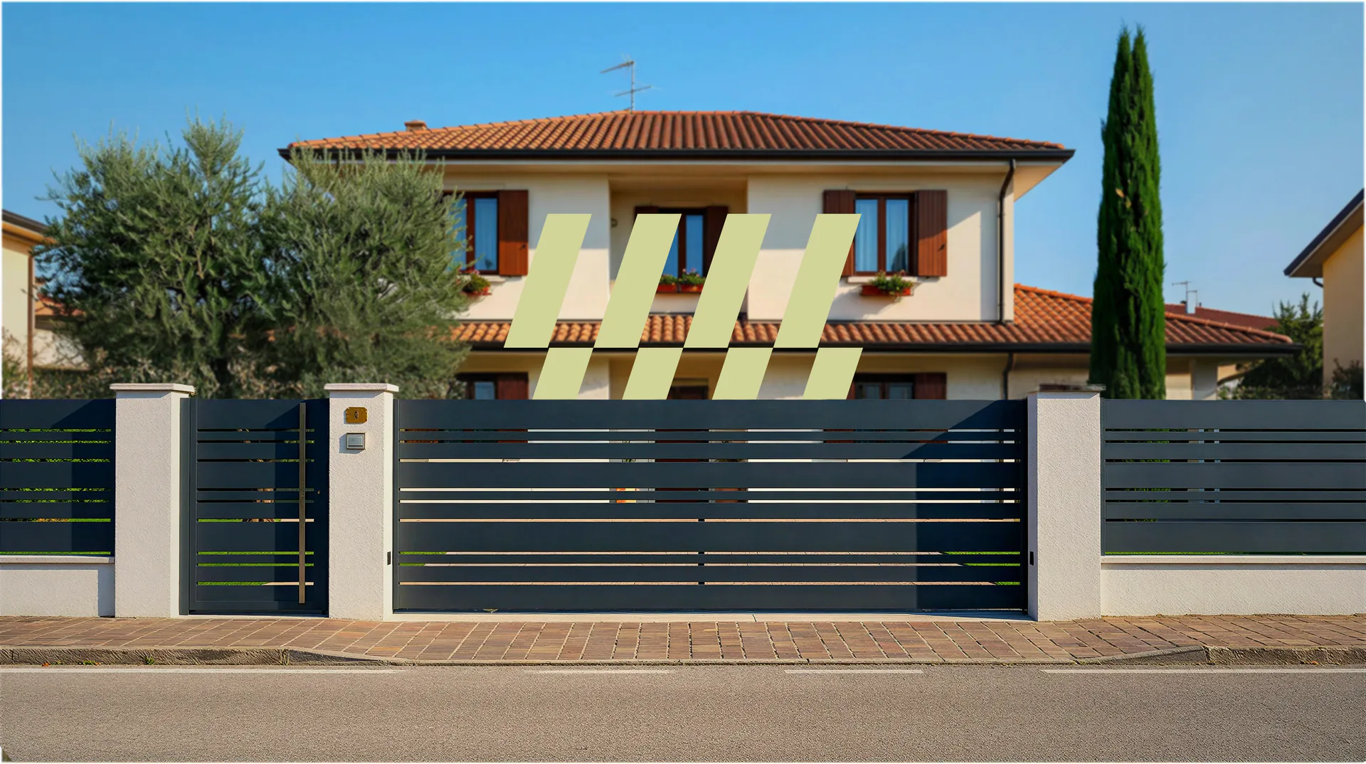 Recinzione Urbis Modulo davanti a una villa